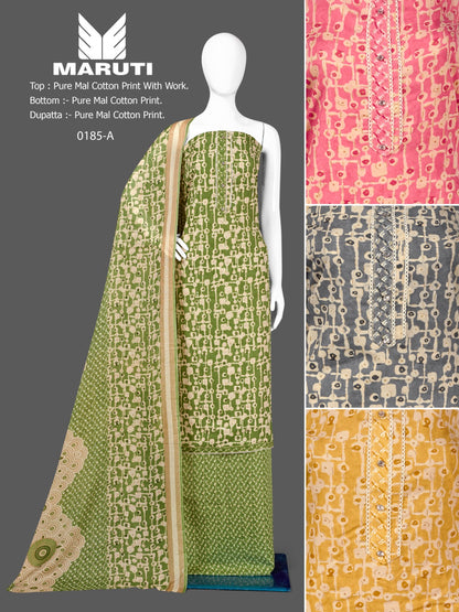 Maruti-185 Bipson Prints Mal Cotton Pant Style Suits
