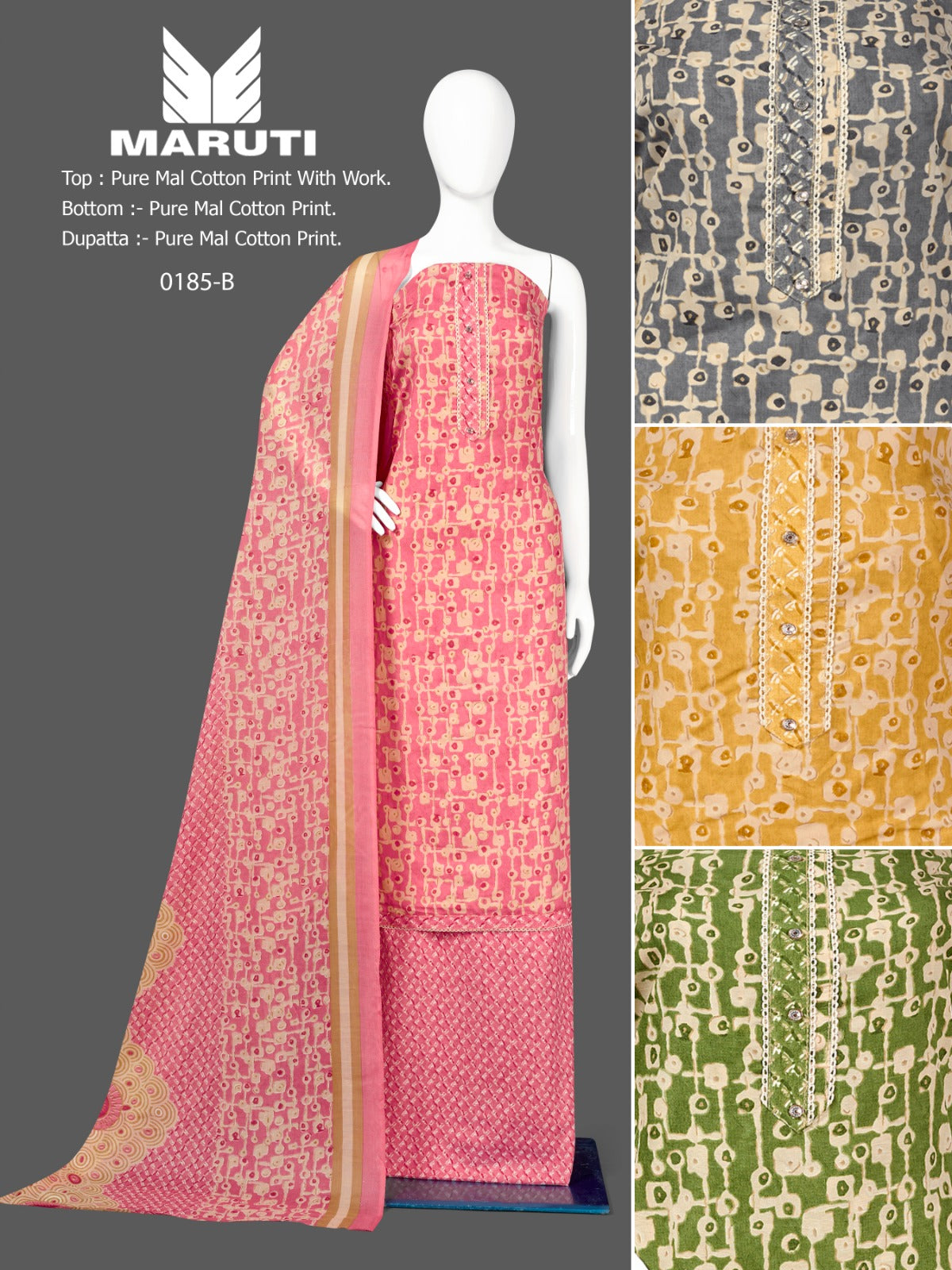 Maruti-185 Bipson Prints Mal Cotton Pant Style Suits