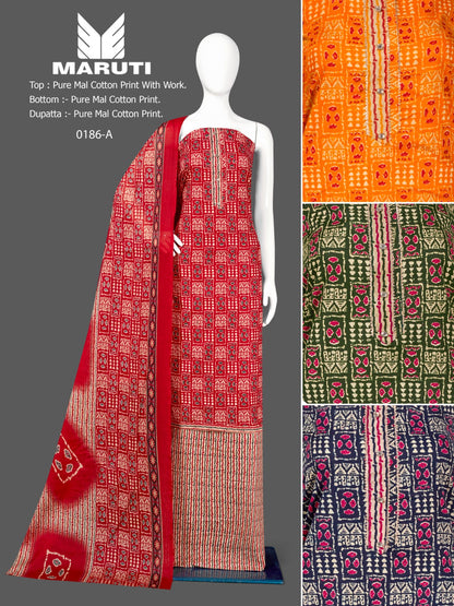 Maruti-186 Bipson Prints Mal Cotton Pant Style Suits