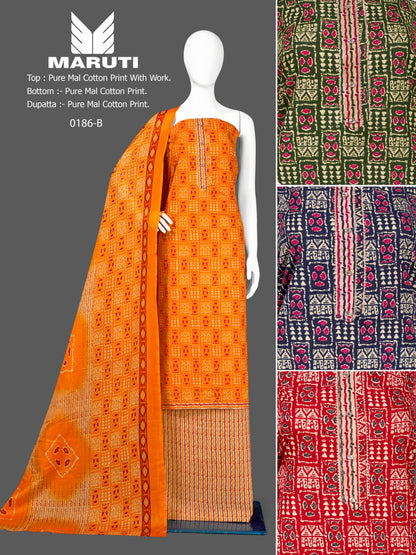Maruti-186 Bipson Prints Mal Cotton Pant Style Suits