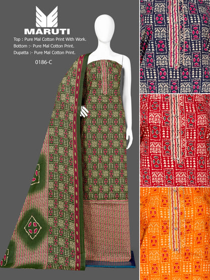 Maruti-186 Bipson Prints Mal Cotton Pant Style Suits