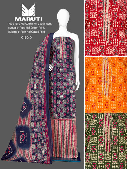 Maruti-186 Bipson Prints Mal Cotton Pant Style Suits