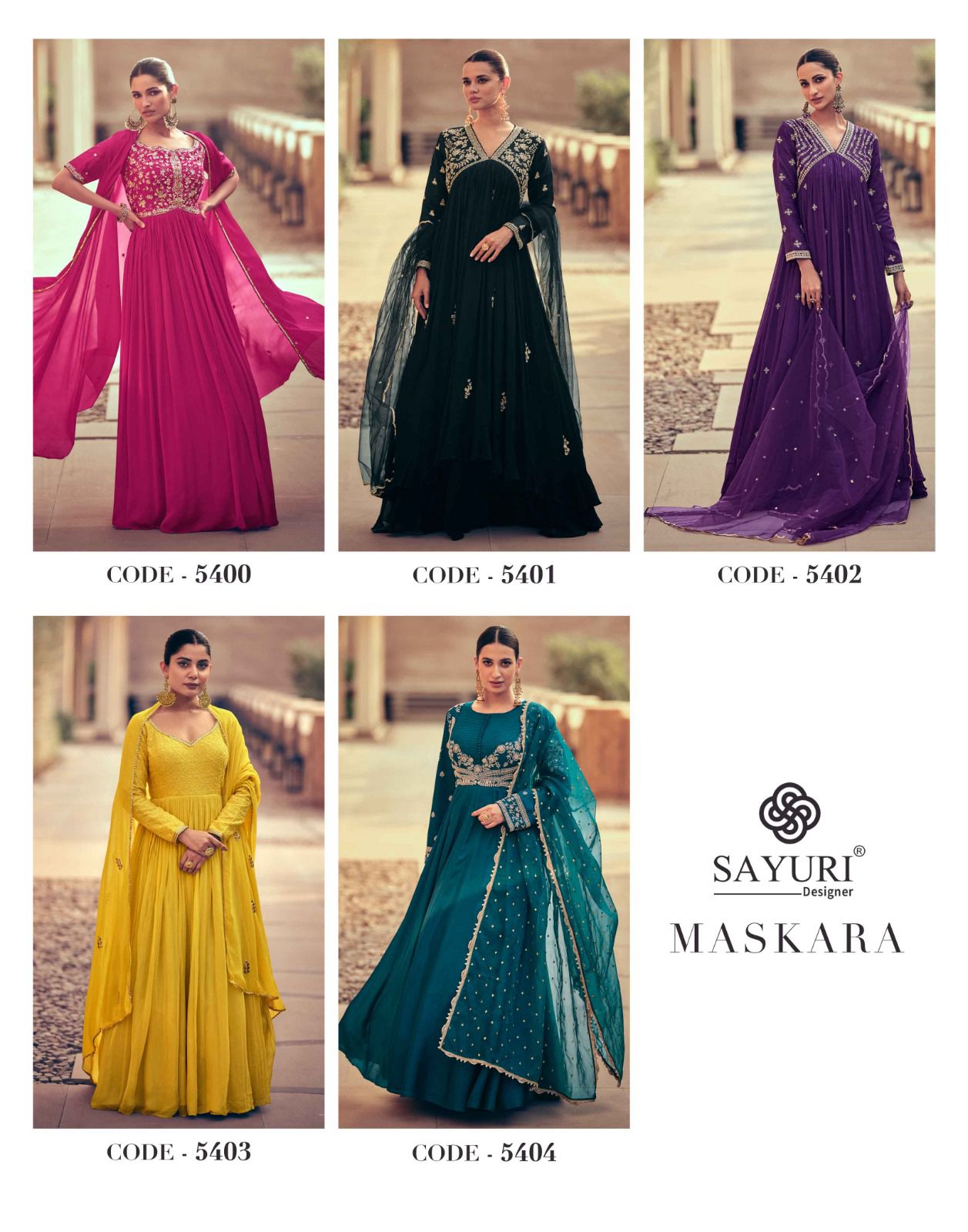 Maskara Sayuri Chinon Silk Gown Dupatta Set