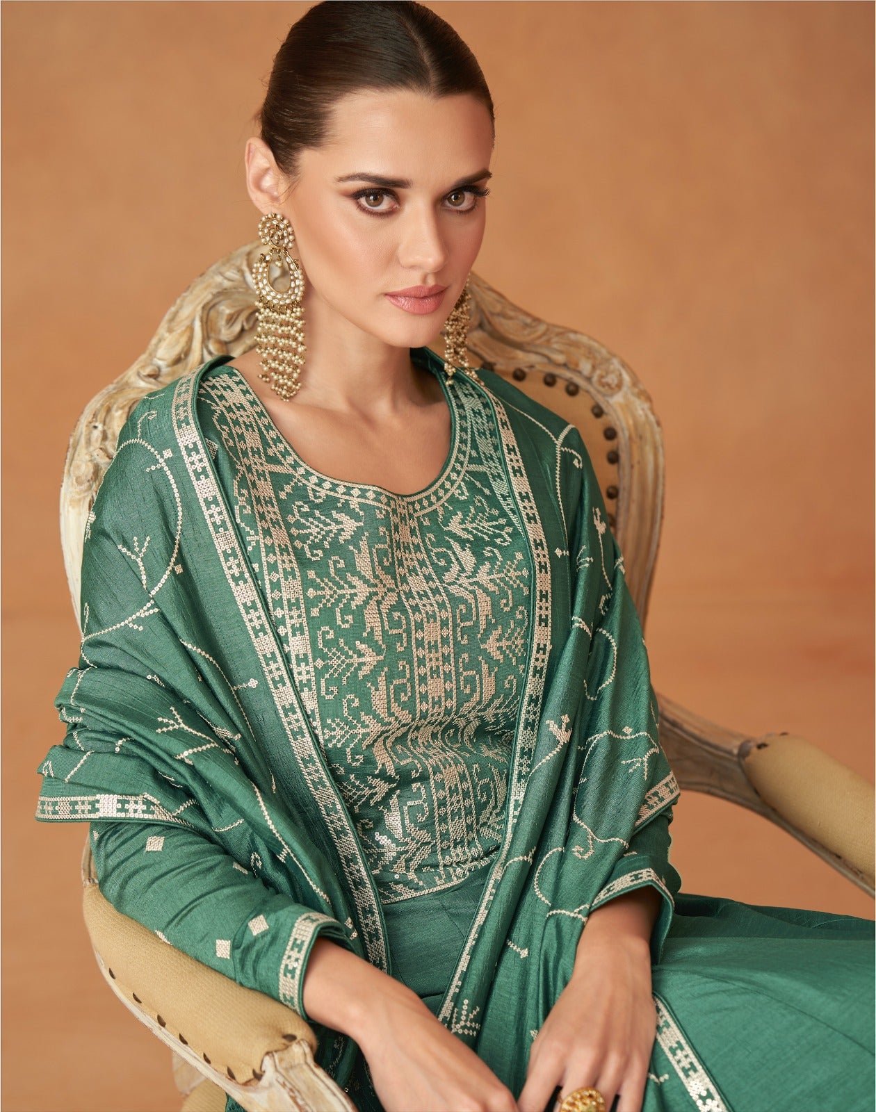 Mastani Aashirwad Creation Silk Gown Dupatta Set