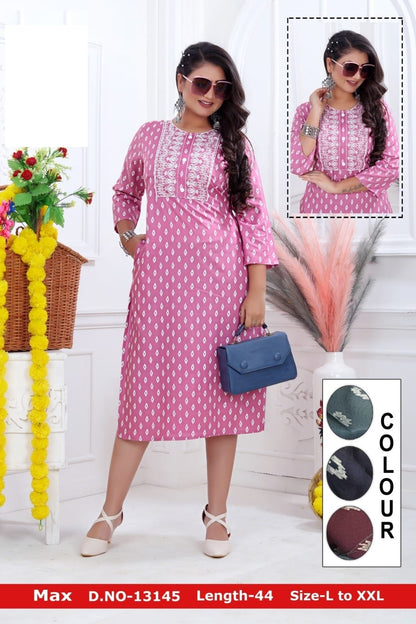 Max-A Zoya Rayon Knee Length Kurtis