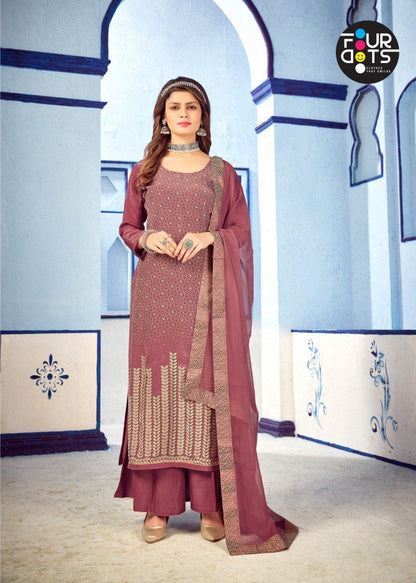 Mayra Four Dots Natural Crep Plazzo Style Suits