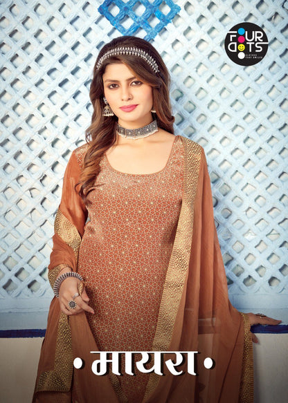 Mayra Four Dots Natural Crep Plazzo Style Suits