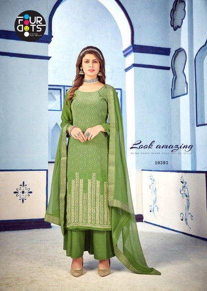 Mayra Four Dots Natural Crep Plazzo Style Suits