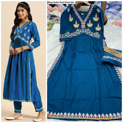 Mcq Qubo Rayon Cotton Kurti Pant Set