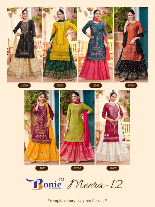 Meera-12 Bonie Rayon 14Kg Readymade Skirt Style Suits