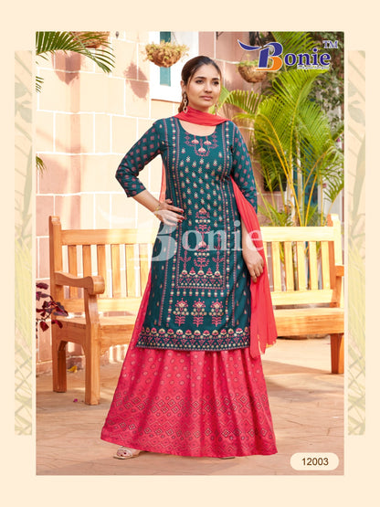 Meera-12 Bonie Rayon 14Kg Readymade Skirt Style Suits