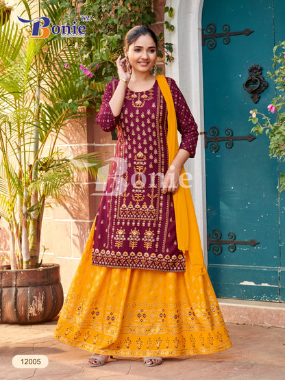 Meera-12 Bonie Rayon 14Kg Readymade Skirt Style Suits