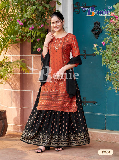 Meera-12 Bonie Rayon 14Kg Readymade Skirt Style Suits