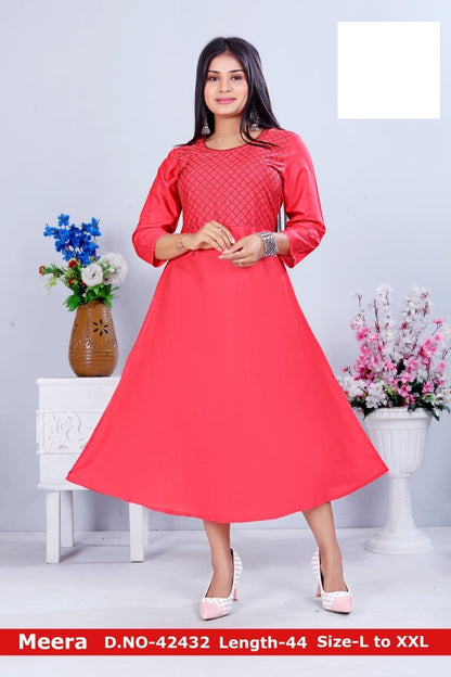 Meera Zoya Rayon Anarkali Kurtis
