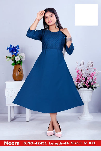 Meera Zoya Rayon Anarkali Kurtis