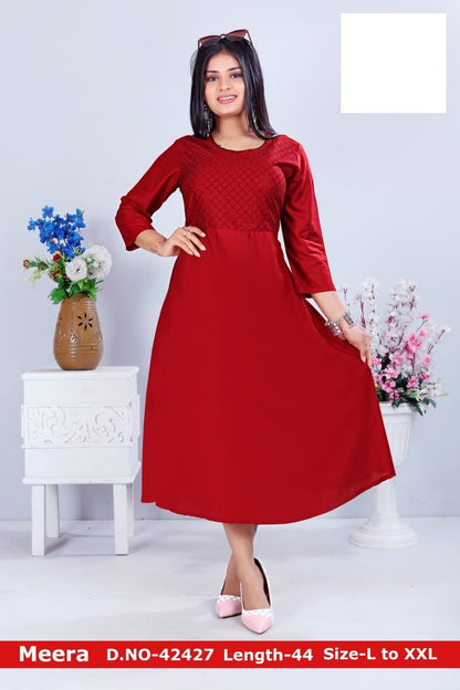 Meera Zoya Rayon Anarkali Kurtis