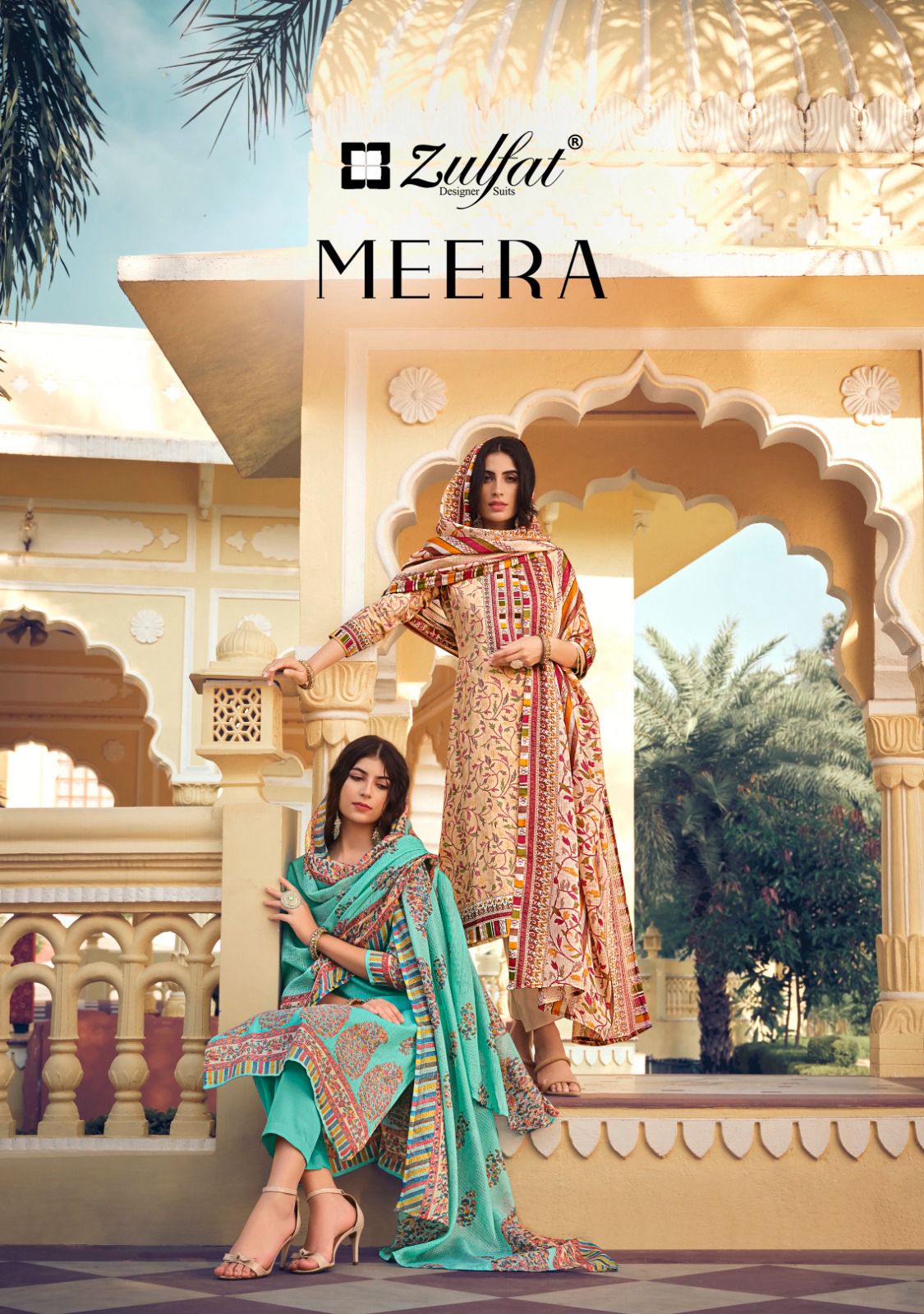 Meera Zulfat Designer Cotton Pant Style Suits