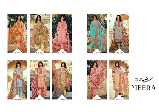 Meera Zulfat Designer Cotton Pant Style Suits