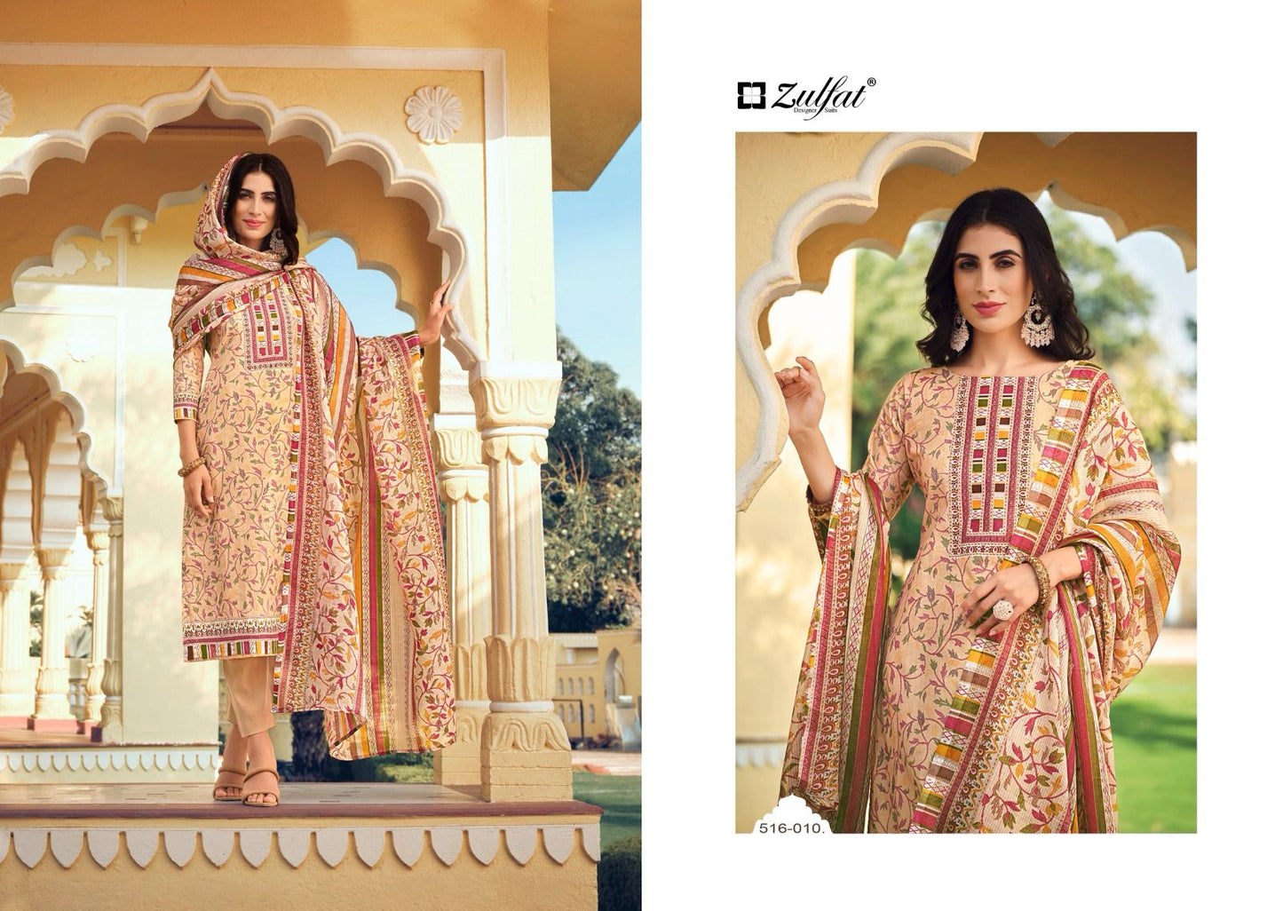 Meera Zulfat Designer Cotton Pant Style Suits
