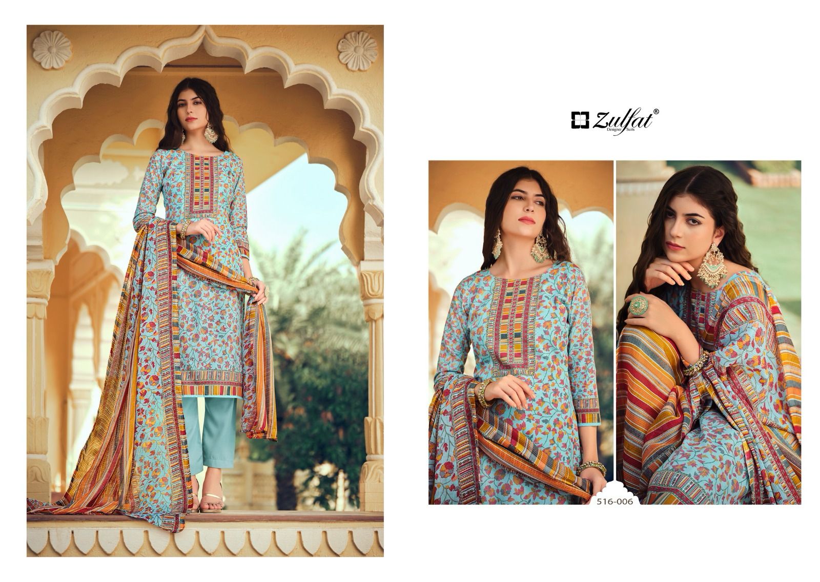 Meera Zulfat Designer Cotton Pant Style Suits