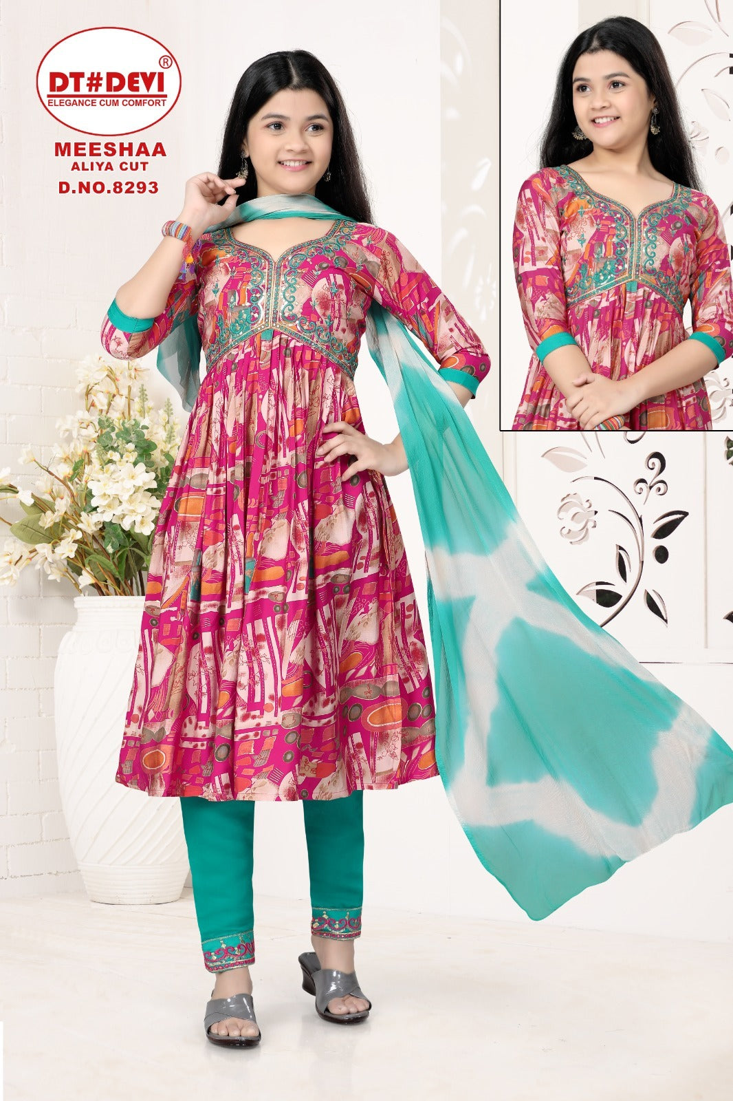 Meeshaa-8293 Dt Devi Girls Readymade Pant Suits