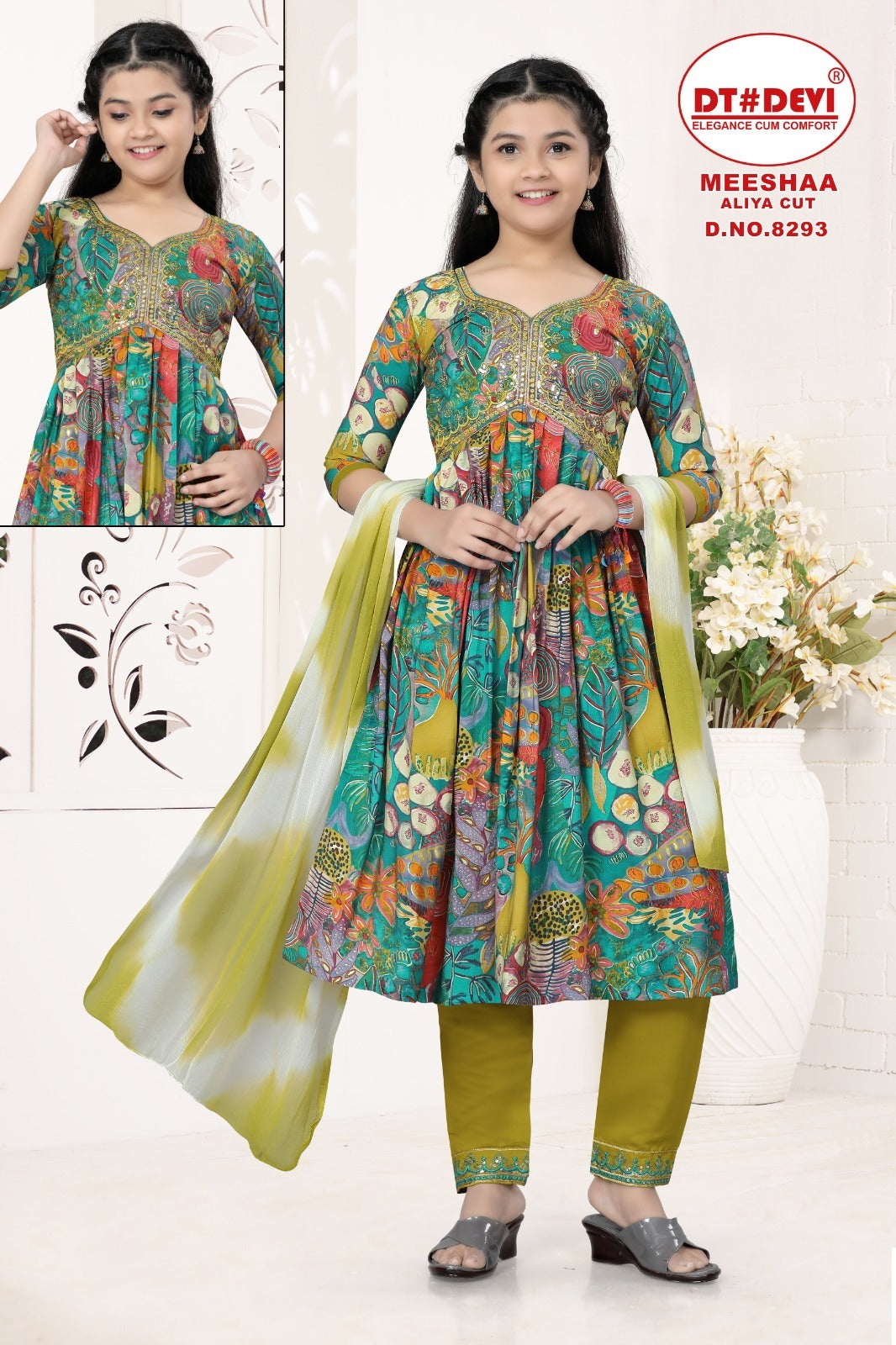 Meeshaa-8293 Dt Devi Girls Readymade Pant Suits