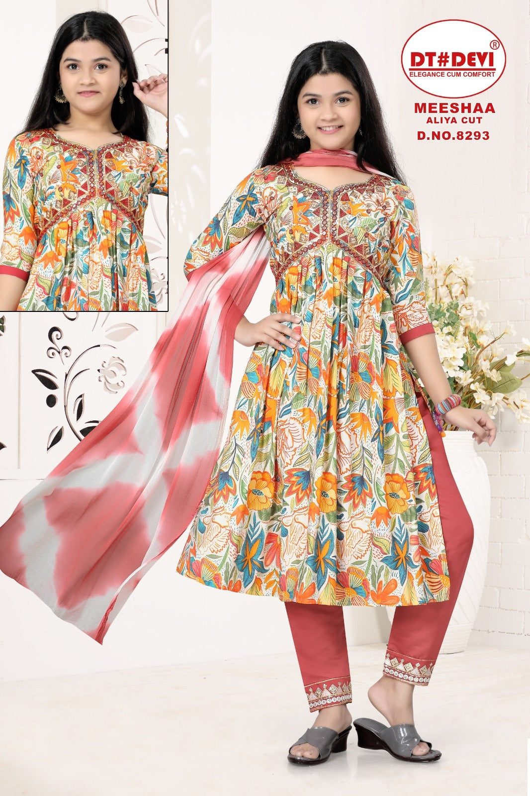 Meeshaa-8293 Dt Devi Girls Readymade Pant Suits