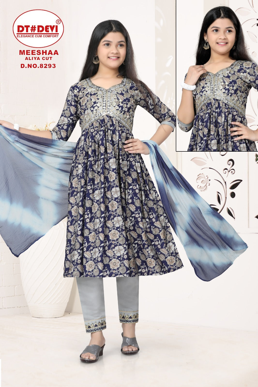 Meeshaa-8293 Dt Devi Girls Readymade Pant Suits