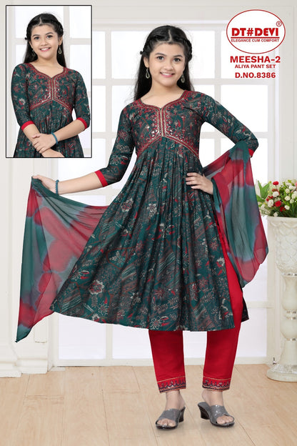 Meeshaa -2-8386 Dt Devi Muslin Girls Readymade Pant Suits