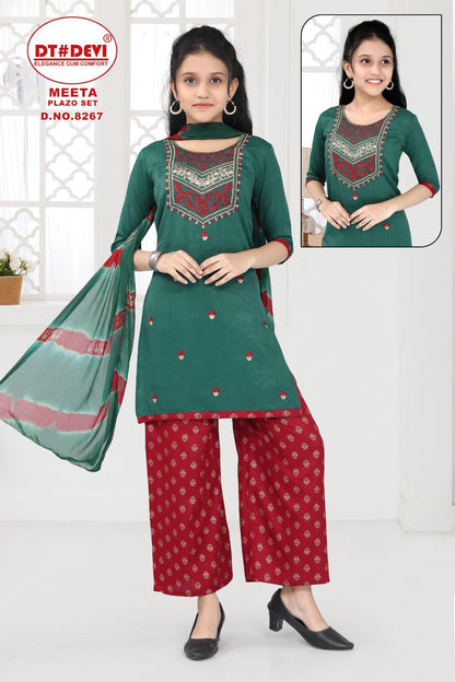 Meeta-8267 Dt Devi Rayon Girls Readymade Suits