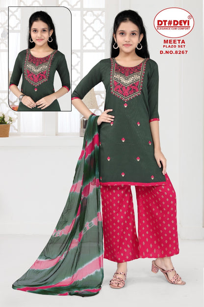 Meeta-8267 Dt Devi Rayon Girls Readymade Suits