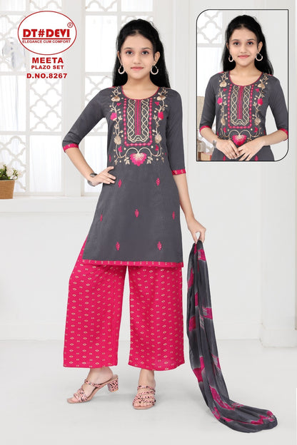 Meeta-8267 Dt Devi Rayon Girls Readymade Suits