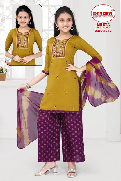 Meeta-8267 Dt Devi Rayon Girls Readymade Suits