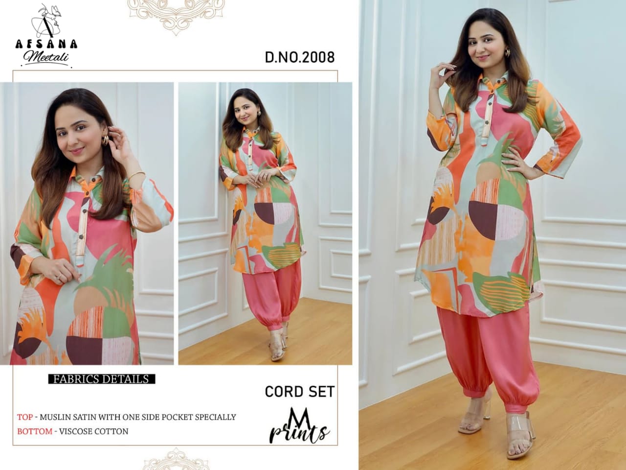 Meetali-2009 Afsana Muslin Co Ord Set