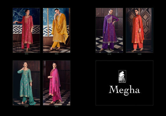 Megha Sahiba Jacquard Pant Style Suits