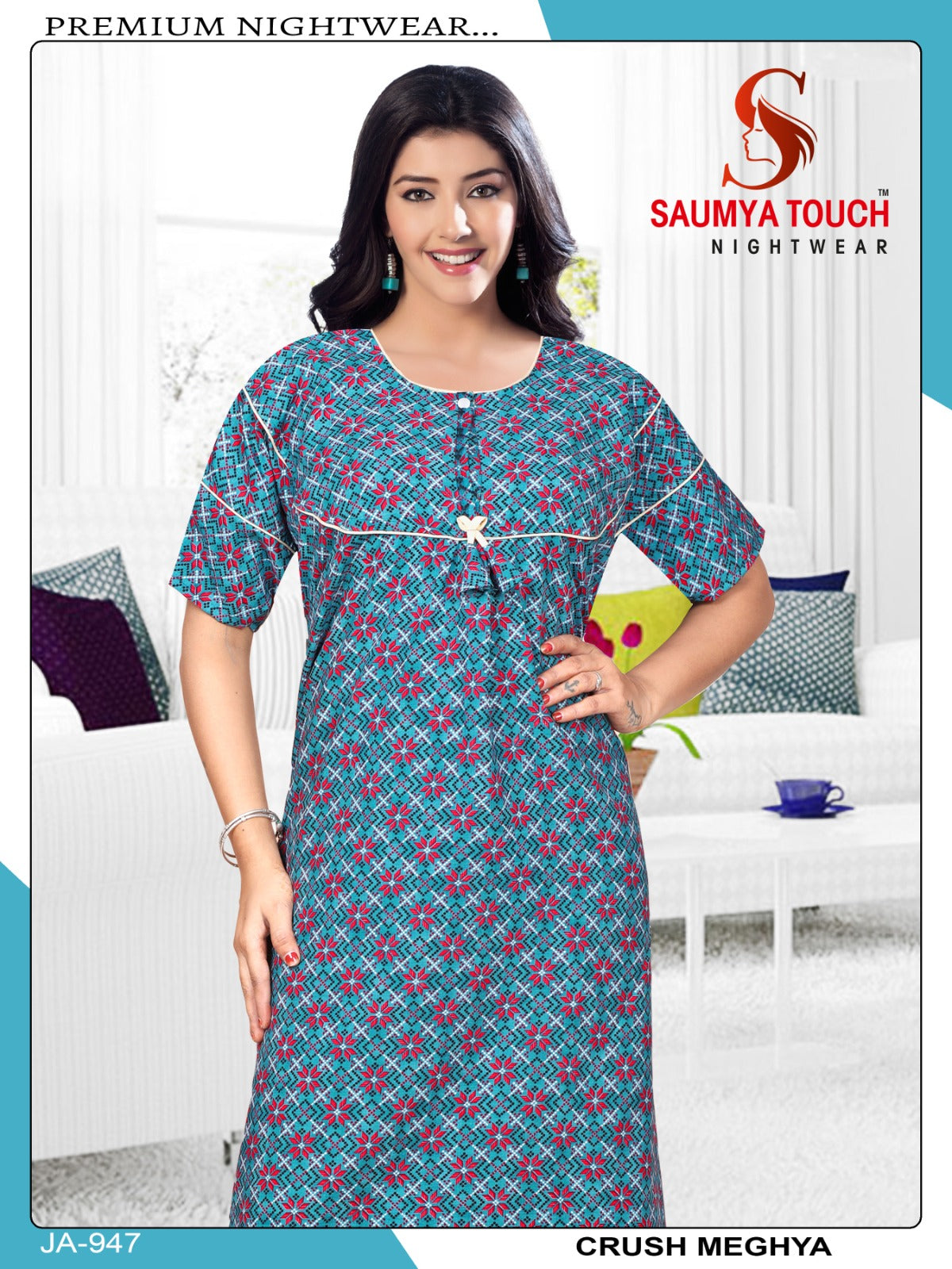 Megya-1220 Saumya Touch Night Gowns