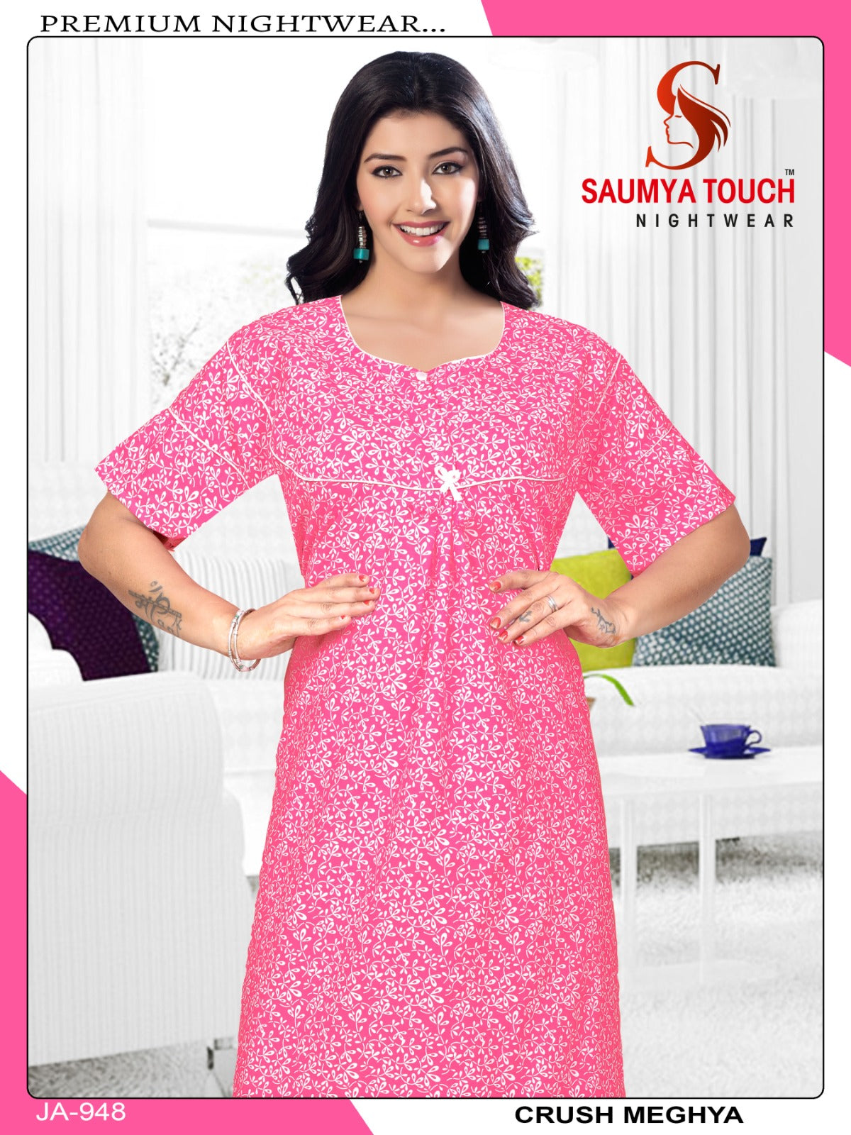 Megya-1220 Saumya Touch Night Gowns