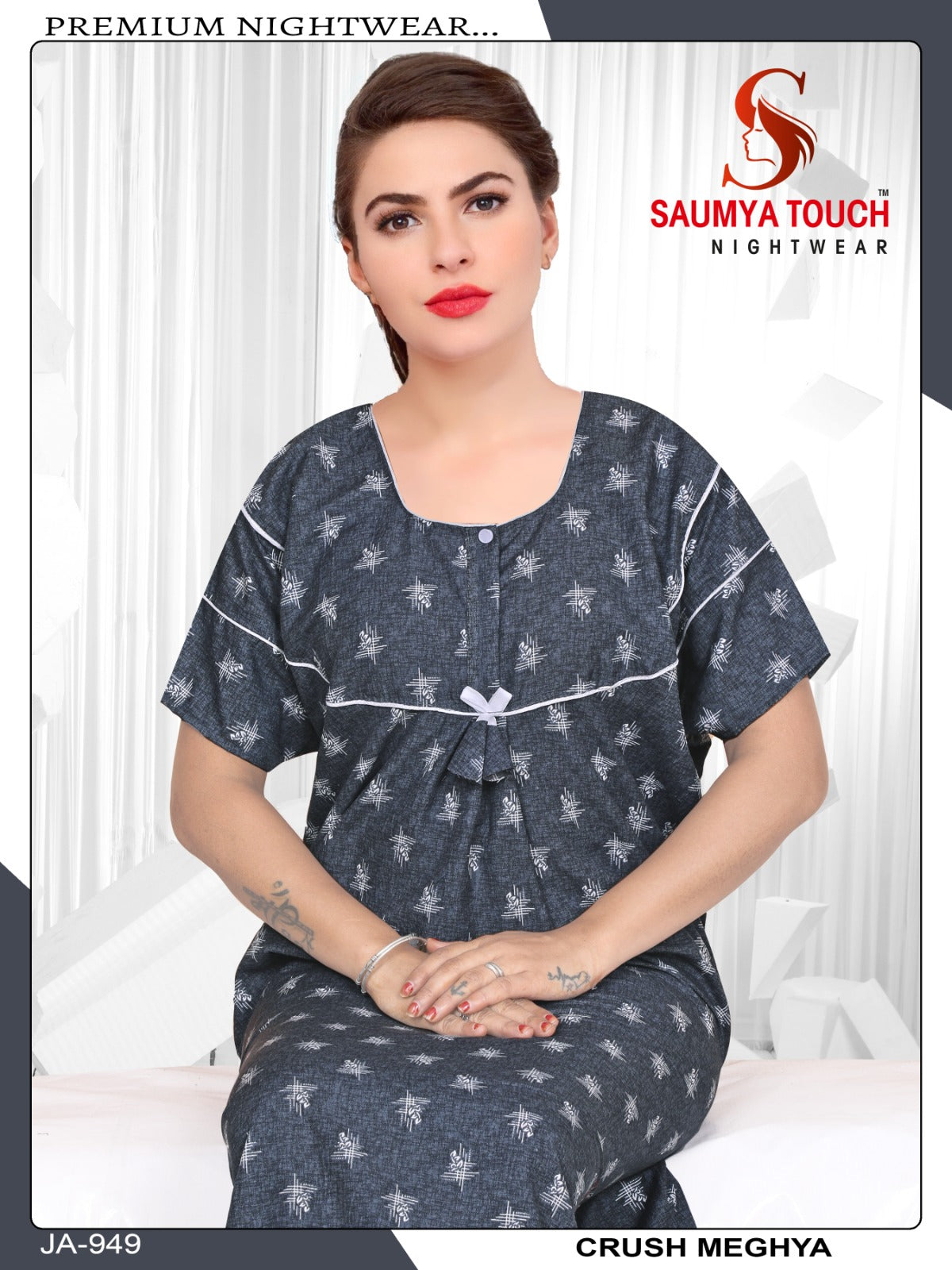 Megya-1220 Saumya Touch Night Gowns