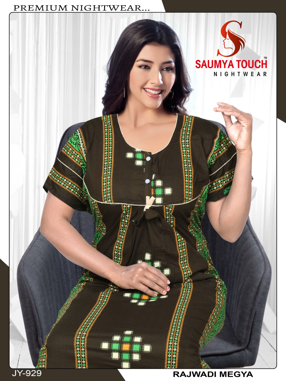 Megya-122023-B Saumya Touch Night Gowns