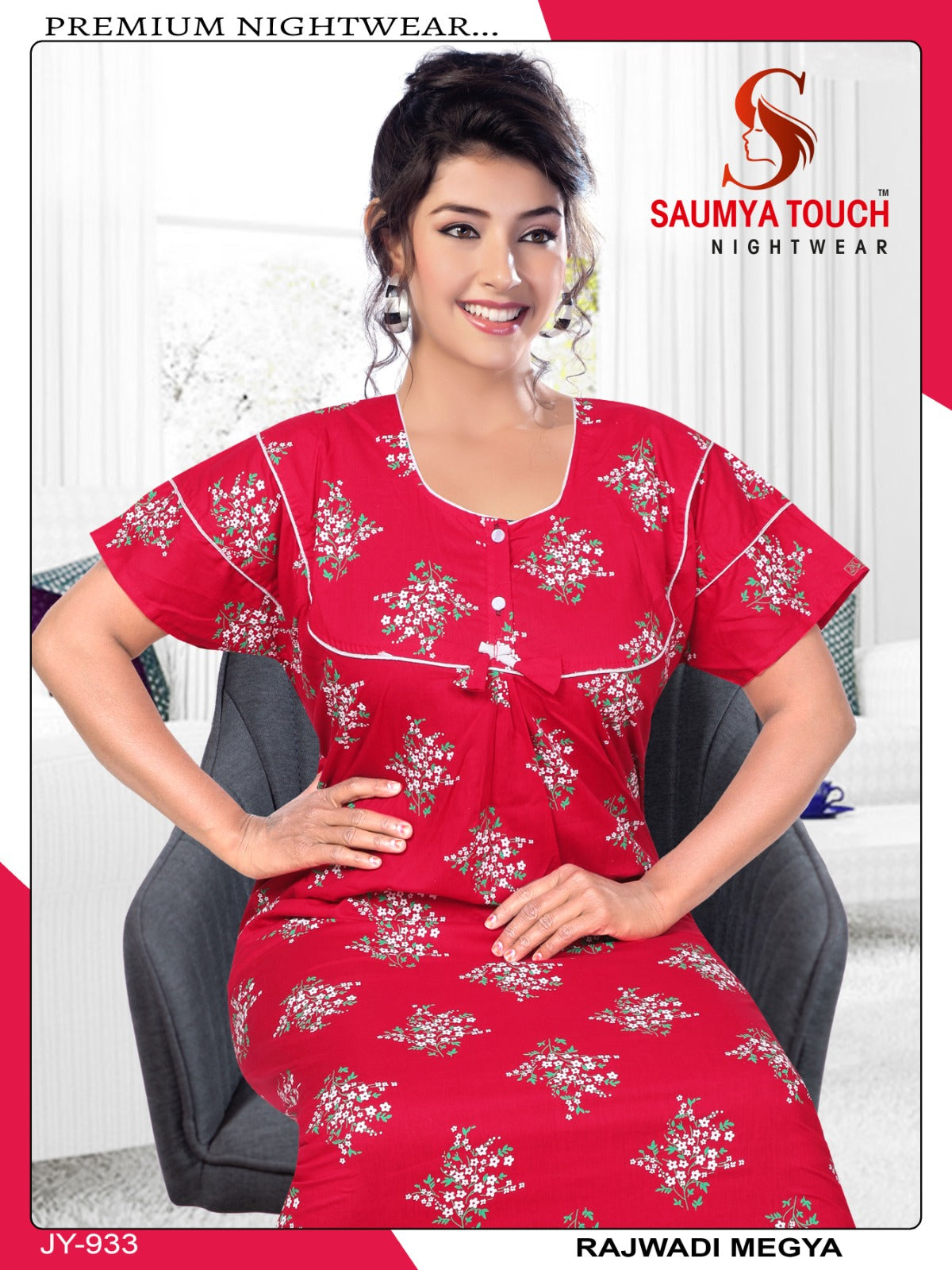Megya-122023-B Saumya Touch Night Gowns