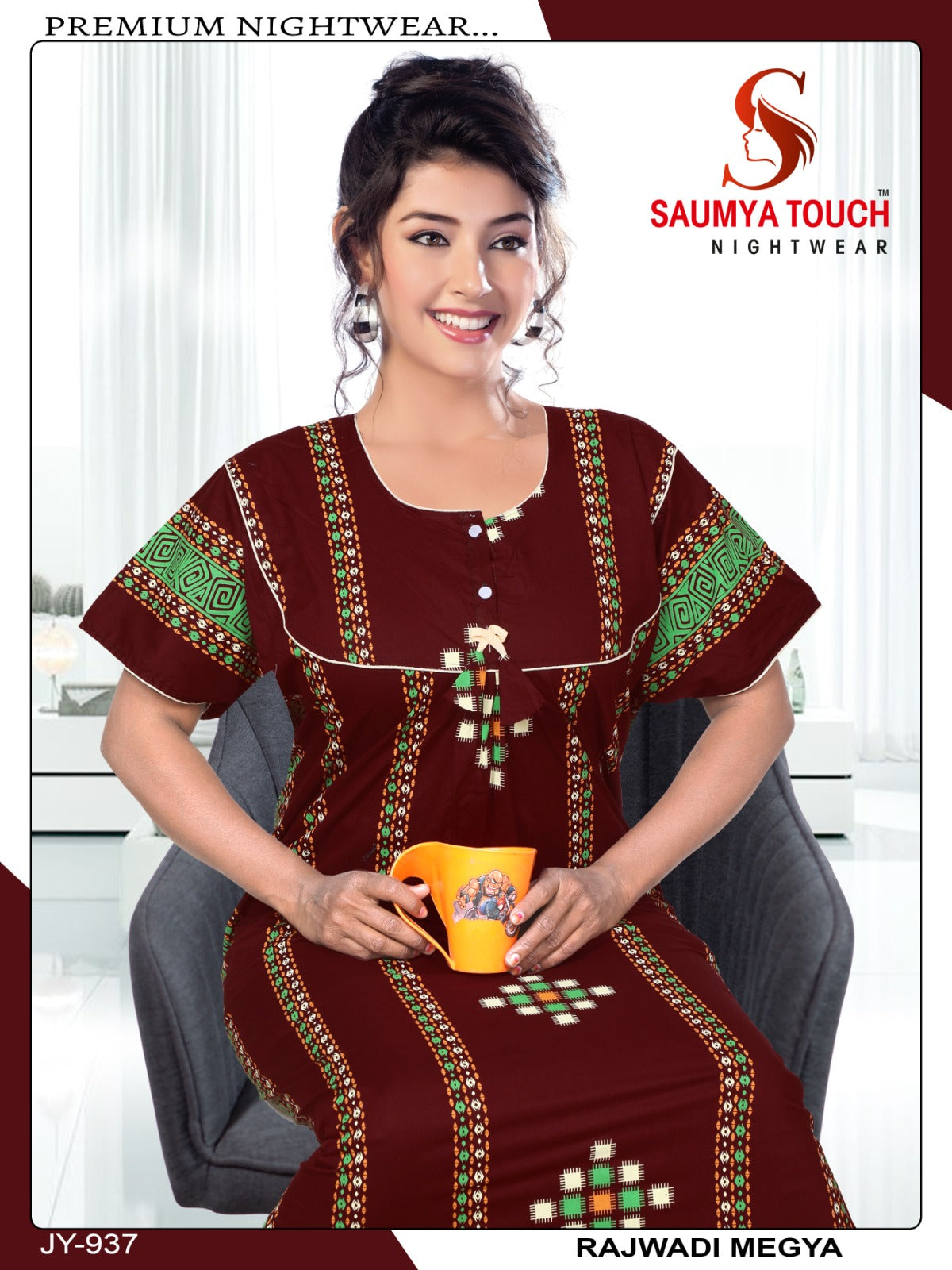 Megya-122023-B Saumya Touch Night Gowns
