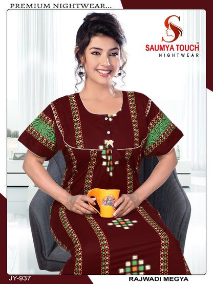 Megya-122023-B Saumya Touch Night Gowns
