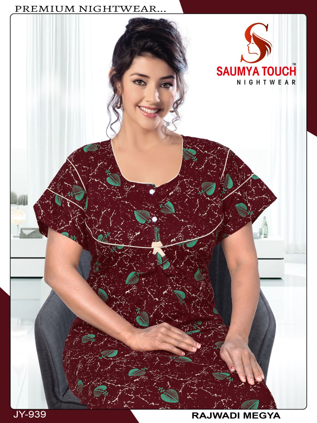 Megya-122023-B Saumya Touch Night Gowns