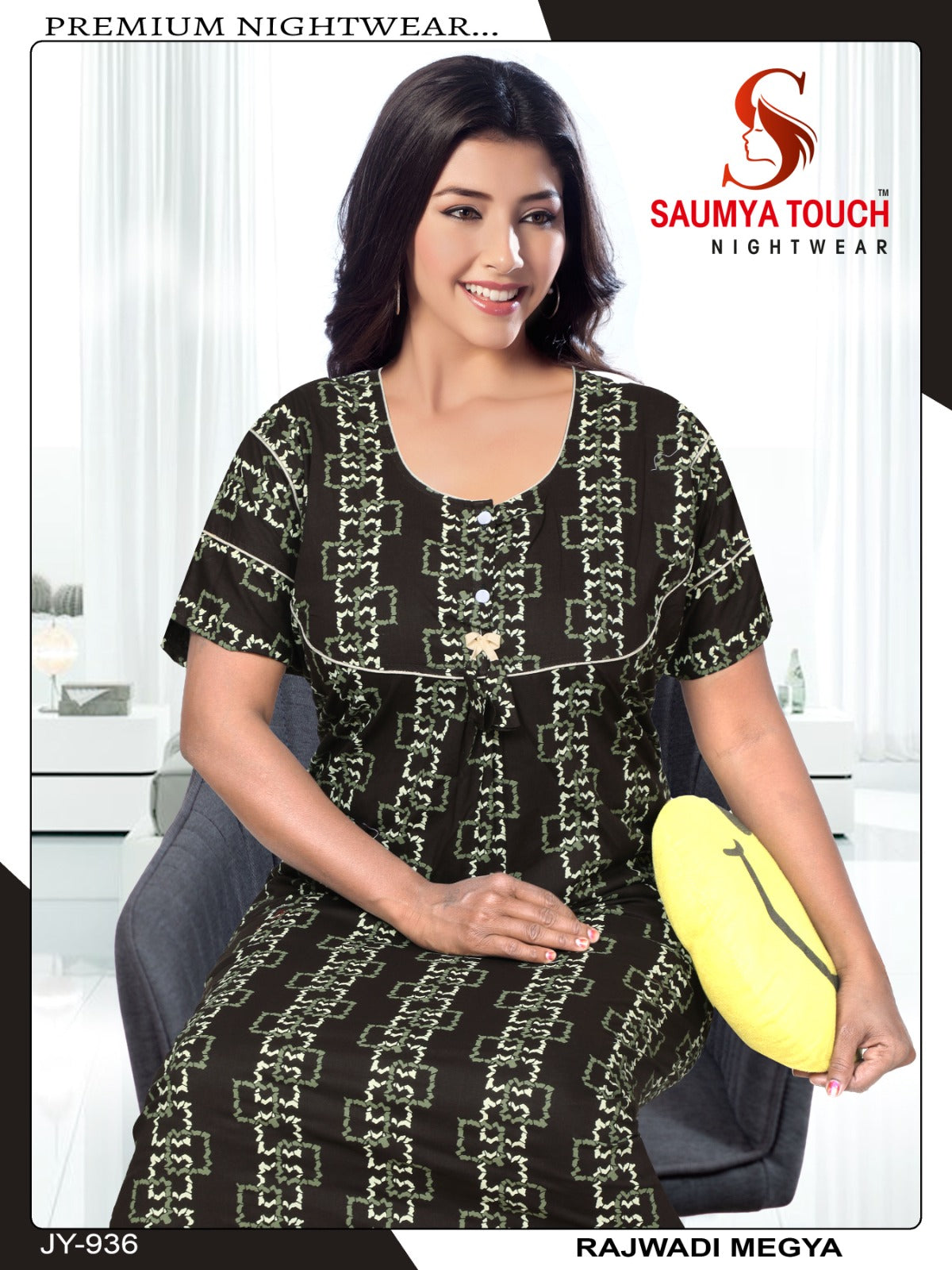 Megya-122023-B Saumya Touch Night Gowns
