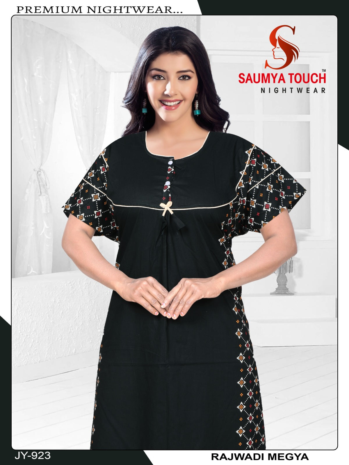 Megya-122023-B Saumya Touch Night Gowns
