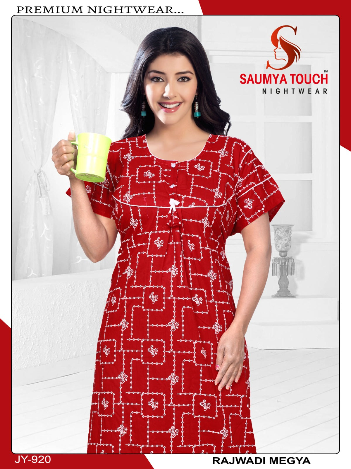 Megya-122023-B Saumya Touch Night Gowns