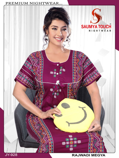 Megya-122023-B Saumya Touch Night Gowns