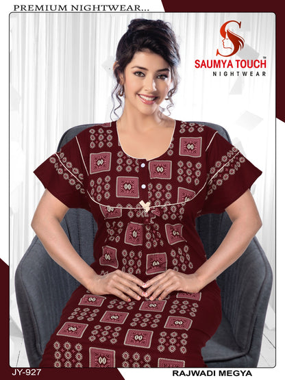 Megya-122023-B Saumya Touch Night Gowns