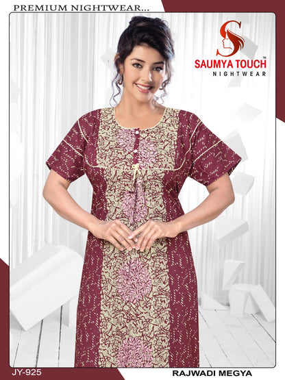 Megya-122023-B Saumya Touch Night Gowns