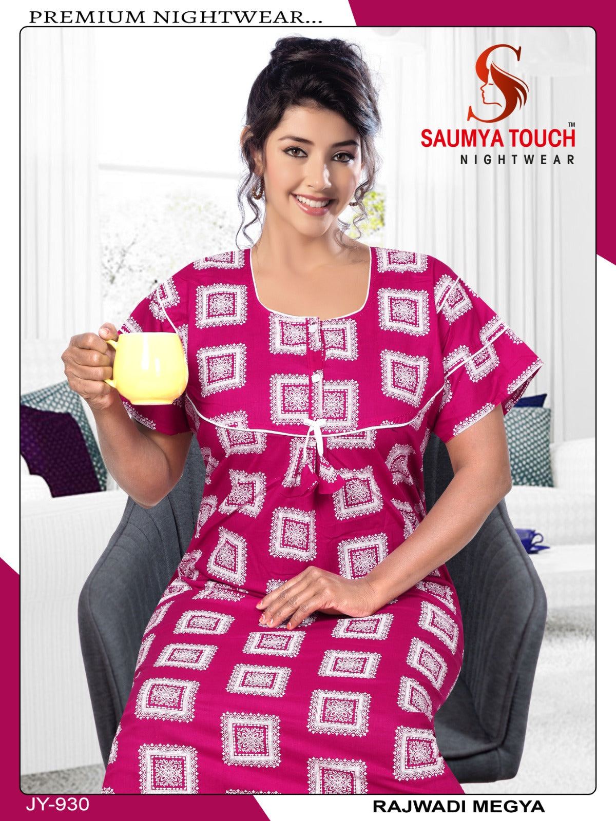 Megya-122023-B Saumya Touch Night Gowns